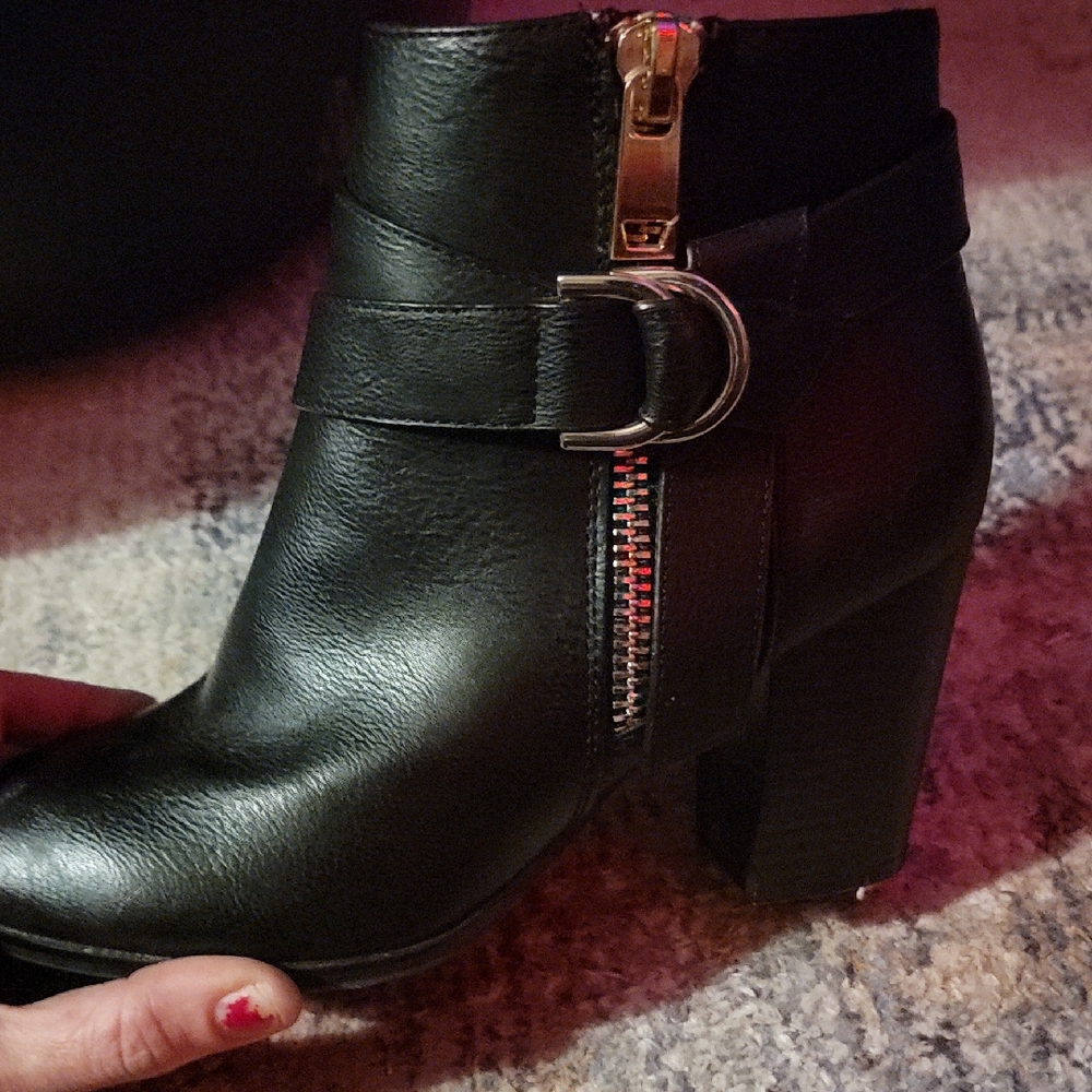 Apt. 9 Black Ankle Boots with Silver Accents